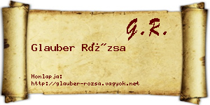 Glauber Rózsa névjegykártya